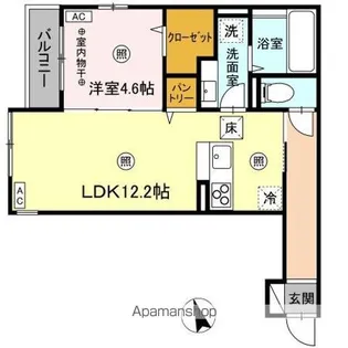 DーROOM ヴェルジェ【1階】の間取り