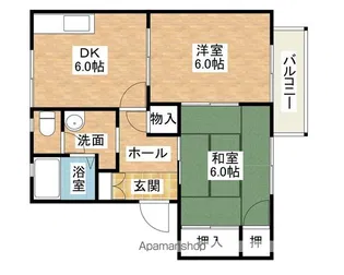 坂の久保ハイツE棟【1階】の間取り
