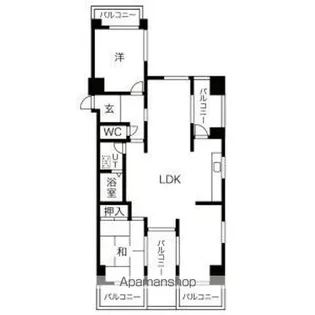 三旺マンション鶴舞【4階】の間取り