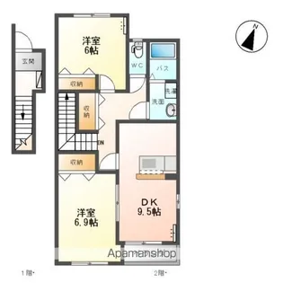 フランシーズ【201号室】の間取り