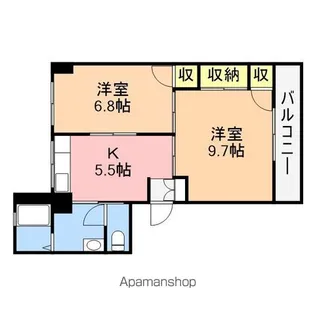 シティパレス新潟【504号室】の間取り