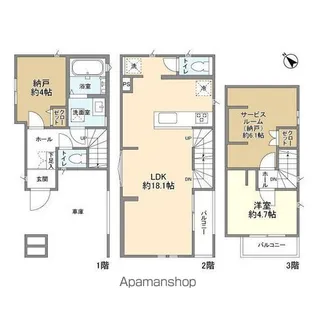 東京都昭島市中神町【一戸建】の間取り