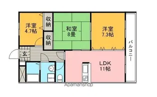パークハイツアイリス5号館【5階】の間取り