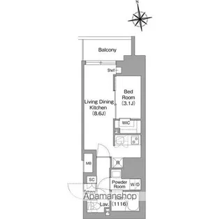 東京都新宿区北新宿4丁目【マンション】の間取り