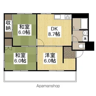 モアークレスト飾磨【2階】の間取り