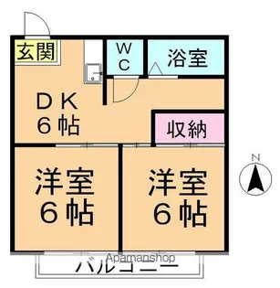 レオパレス大巻A【202号室】の間取り