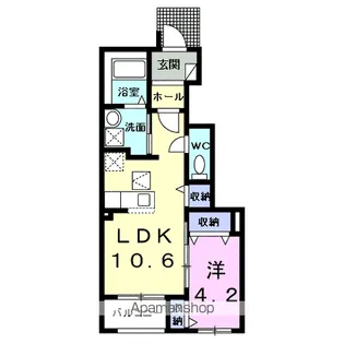 ツインキャッスルB【1階】の間取り