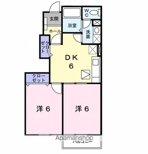 ア・スプリングA【1階】の間取り
