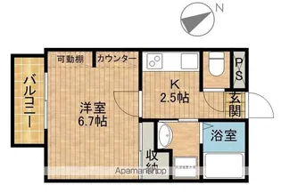 パークサイドサイワイB【1階】の間取り