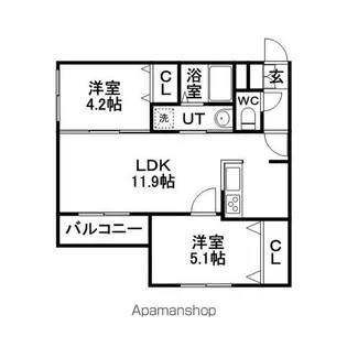 albamew(アルバミュウ)【4階】の間取り