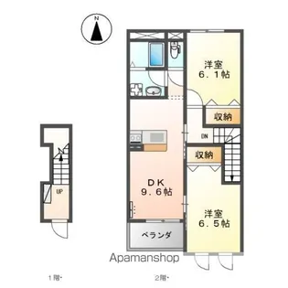 CALMーE(カーム イースト)【2階】の間取り