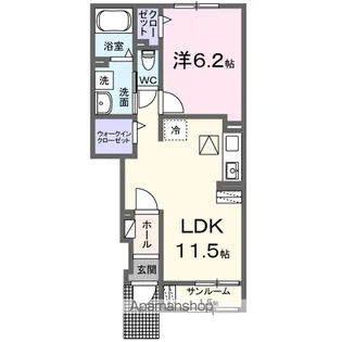 エスパースHOUFU Ⅱ【1階】の間取り