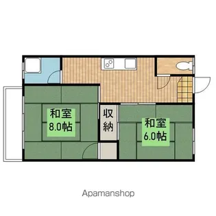 第3花月荘 1【5号室】の間取り