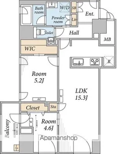 THE MAYFAIR【11階】の間取り