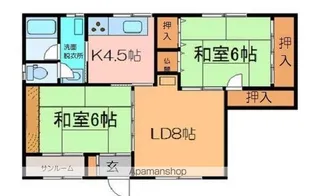 北海道帯広市西十六条南4丁目【テラスハウス】の間取り