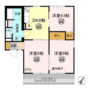 ディアコート A【1階】の間取り