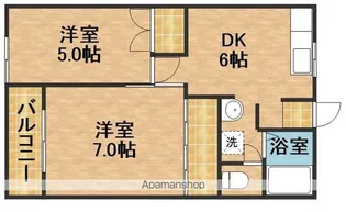 メゾンホワイト【1C号室】の間取り