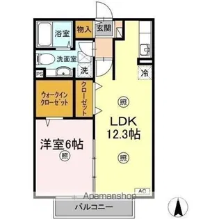 リヴェール北御座 B棟【1階】の間取り