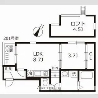 グランツ松葉町【2階】の間取り