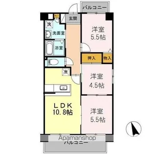 クレスト西添【1階】の間取り