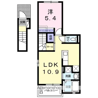 カーサ デ アドベ【2階】の間取り