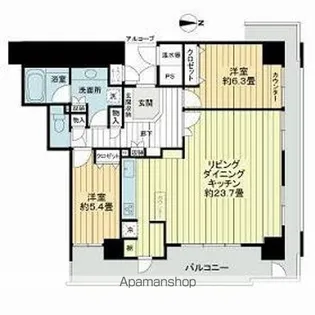 ライオンズマンション大阪スカイタワー【25階】の間取り