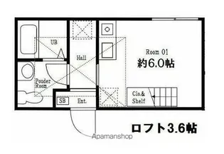 ハーミットクラブハウスBELVEDERE ROSSO【1階】の間取り