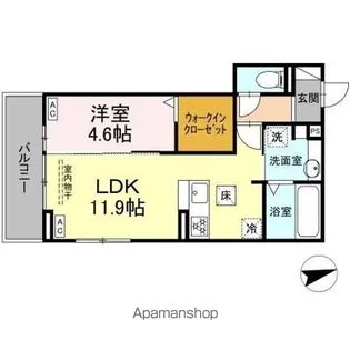 ヴァルトベルク新守【1階】の間取り