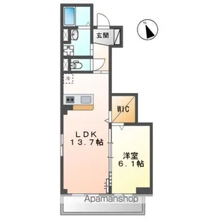 ウエストウイング6【1階】の間取り