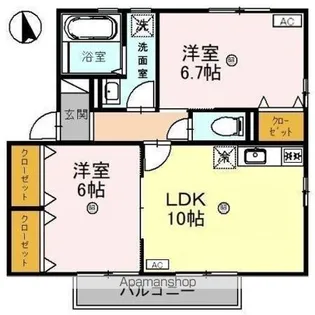 リビングタウン若杉 C【2階】の間取り