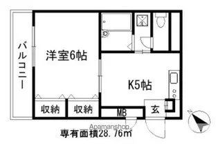 アンプルール フェール 寺谷【3階】の間取り