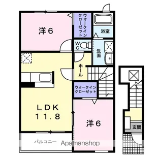 千葉県我孫子市湖北台10丁目【アパート】の間取り