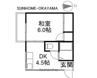 ほおずきハイツ【201号室】の間取り