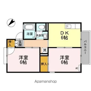 セジュールK2 南【2階】の間取り