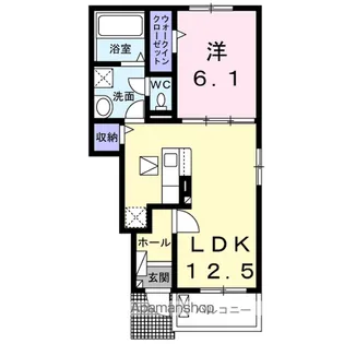 クレリア西伊場【1階】の間取り