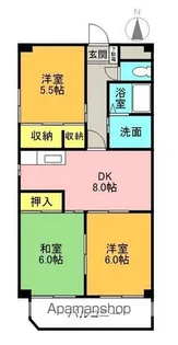 ロイヤルヒルズ山代参番館【2階】の間取り