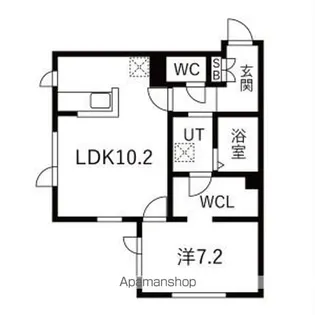ブリエクオーレ千歳【1階】の間取り