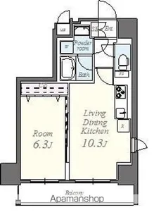 コンパル汐留【11階】の間取り