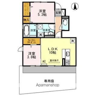 ウィット八平 A棟【1階】の間取り