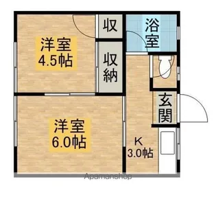 江原コーポ【A102号室】の間取り