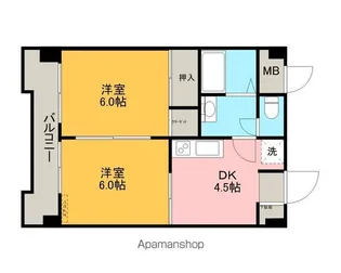 第十三ショーケービル【202号室】の間取り