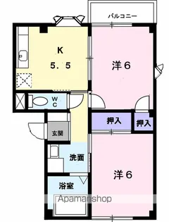 ブルースカイ 2【202号室】の間取り