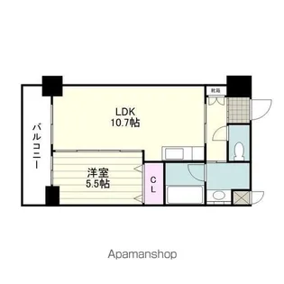 パークサイド加治屋町【1107号室】の間取り
