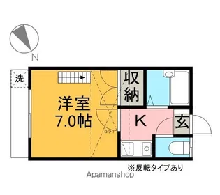 フラット岩崎宇都宮【1階】の間取り