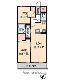 メモリー南栗橋【1階】の間取り