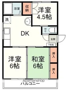 北ビューハイツ【102号室】の間取り