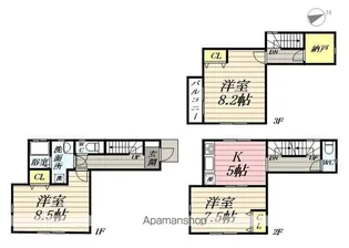 神奈川県横浜市戸塚区吉田町【テラスハウス】の間取り