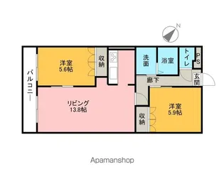 大分県中津市中央町2丁目【アパート】の間取り