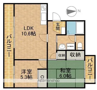 ラフォーレ向平【1階】の間取り