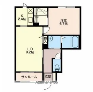 FOREST OGINO【1階】の間取り
